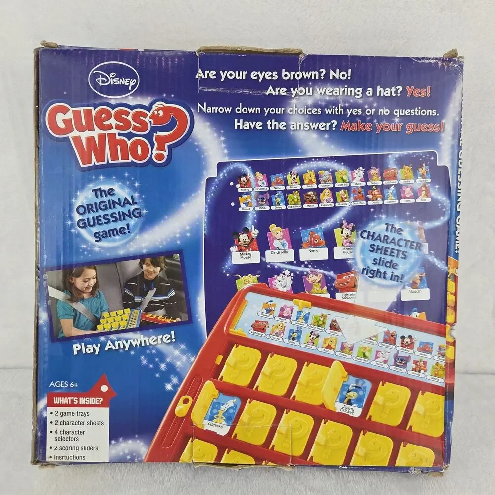 Disney Guess Who Game Hasbro Toy Story Cars Mickey Minnie Princess 2014 Complete